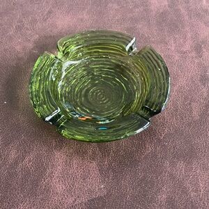 Vintage Anchor Hocking Soreno Green Glass Ashtray